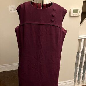 Vintage Burgundy Wool Dress